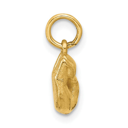 14K Yellow Gold American Sign Language Alphabet Fingerspelling Sign E Pendant