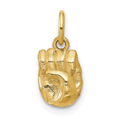 14K Yellow Gold American Sign Language Alphabet Fingerspelling Sign E Pendant