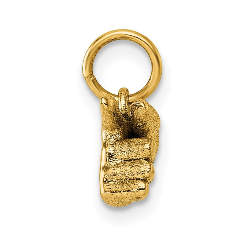 14K Yellow Gold American Sign Language Alphabet Fingerspelling Sign G Pendant