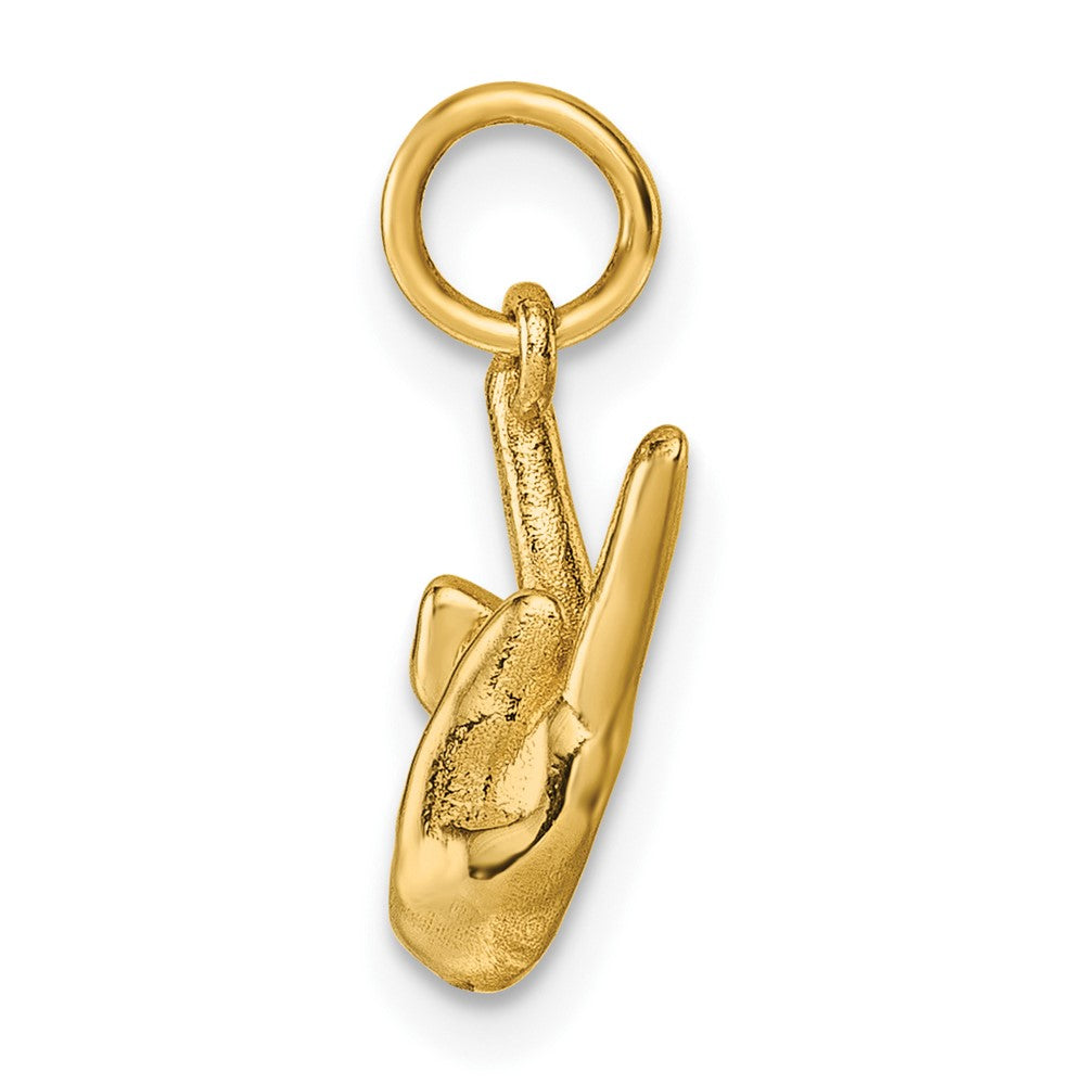 14K Yellow Gold American Sign Language Alphabet Fingerspelling Sign K Pendant