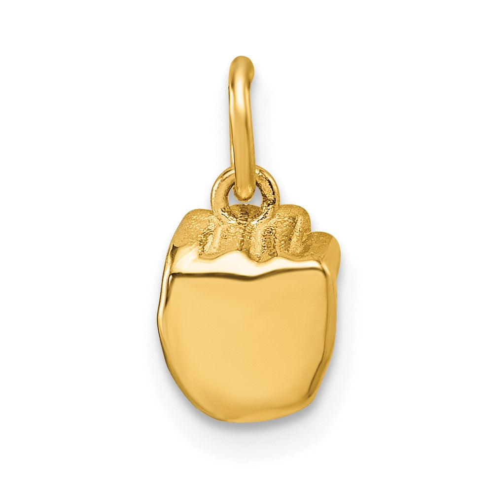 14K Yellow Gold American Sign Language Alphabet Fingerspelling Sign M Pendant