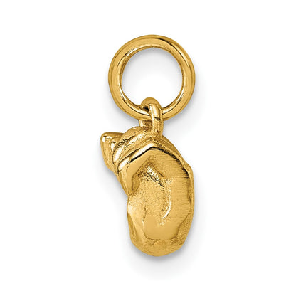 14K Yellow Gold American Sign Language Alphabet Fingerspelling Sign N Pendant