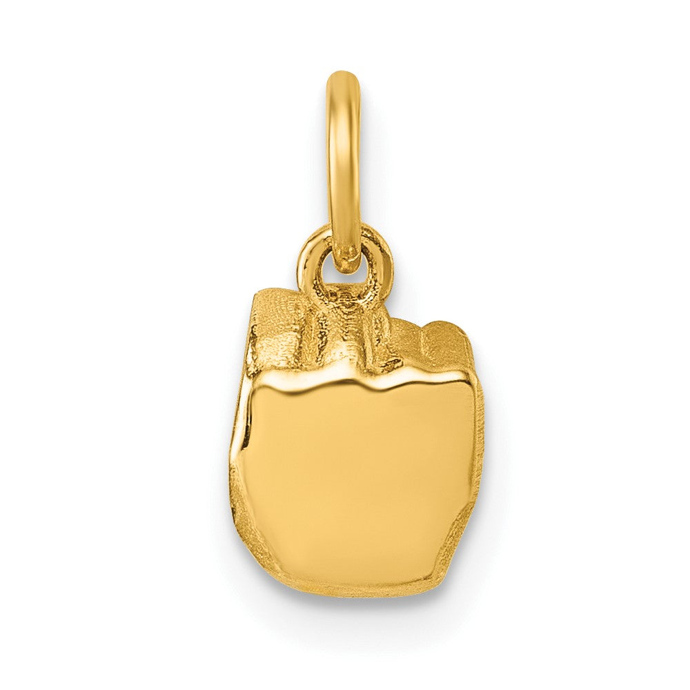 14K Yellow Gold American Sign Language Alphabet Fingerspelling Sign N Pendant