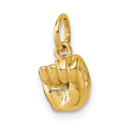 14K Yellow Gold American Sign Language Alphabet Fingerspelling Sign N Pendant