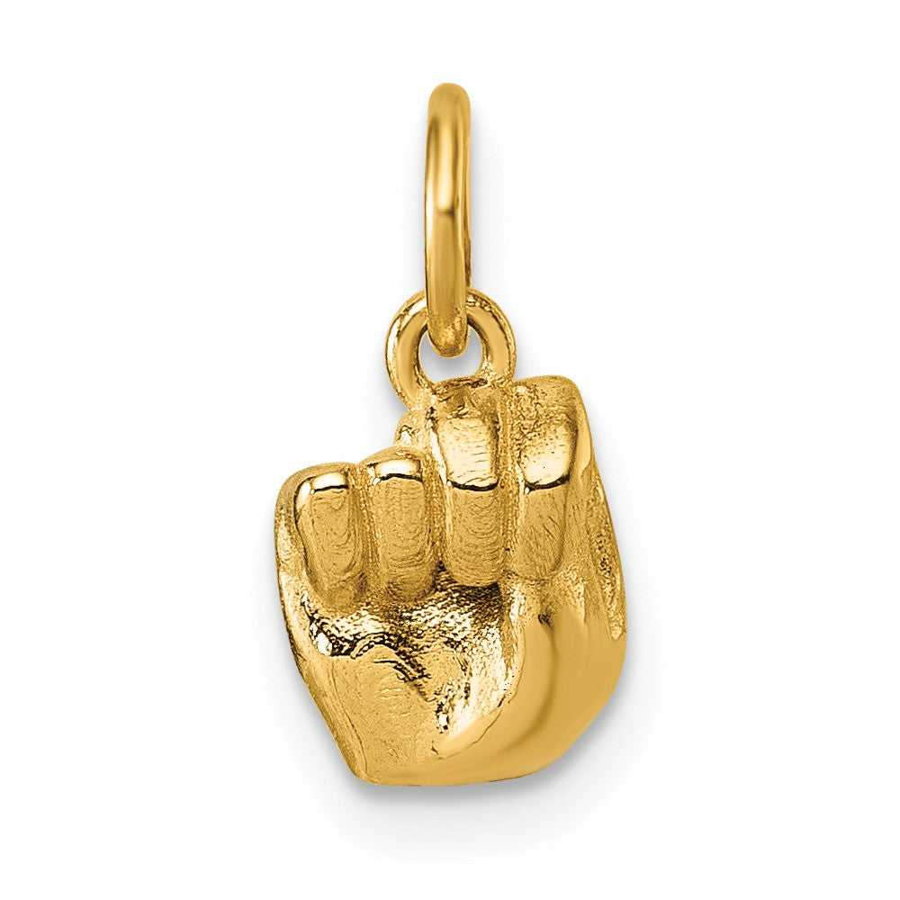 14K Yellow Gold American Sign Language Alphabet Fingerspelling Sign N Pendant