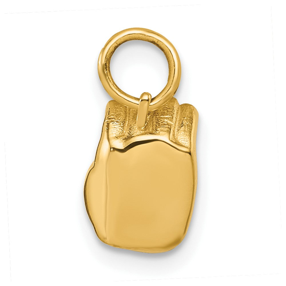 14K Yellow Gold American Sign Language Alphabet Fingerspelling Sign O Pendant