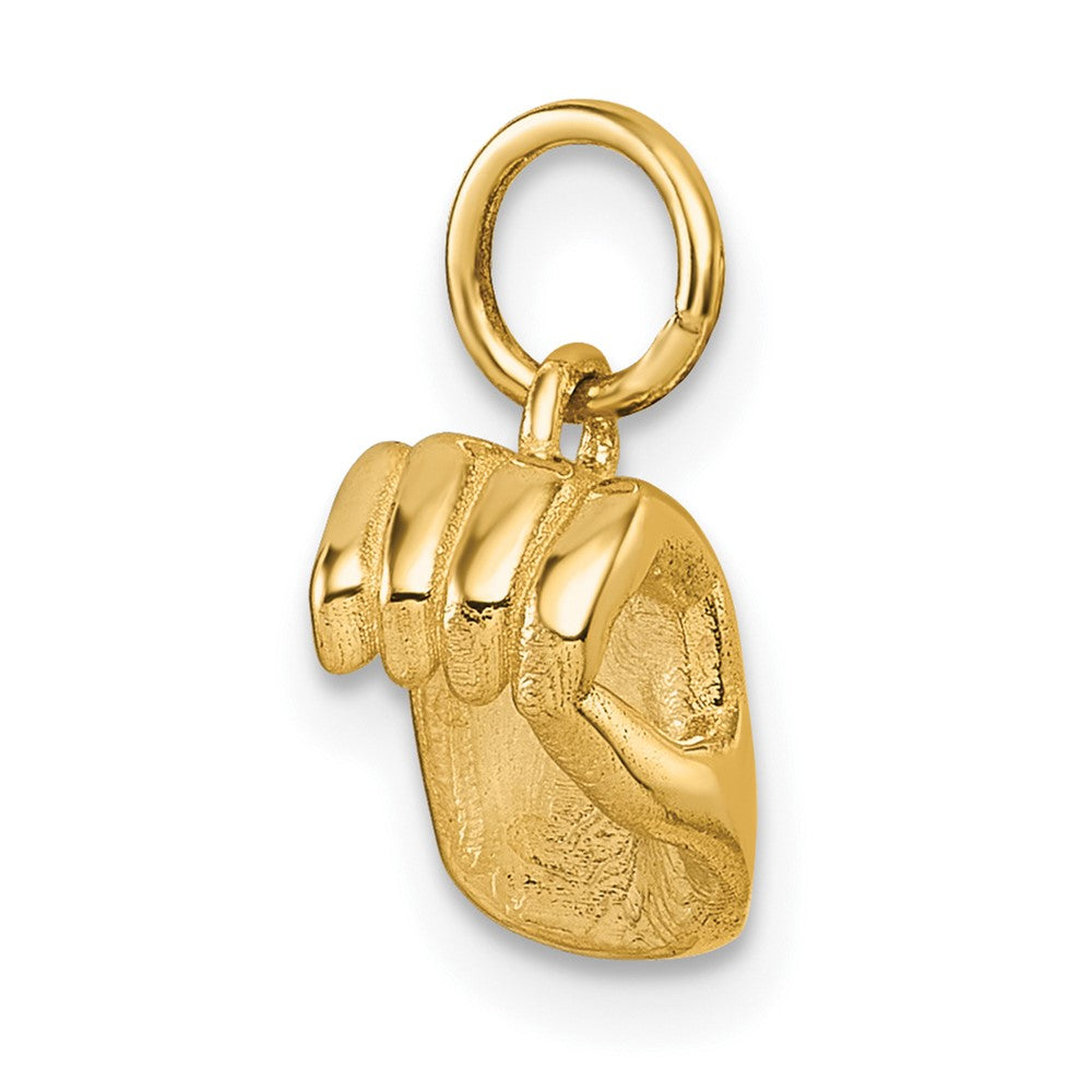 14K Yellow Gold American Sign Language Alphabet Fingerspelling Sign O Pendant
