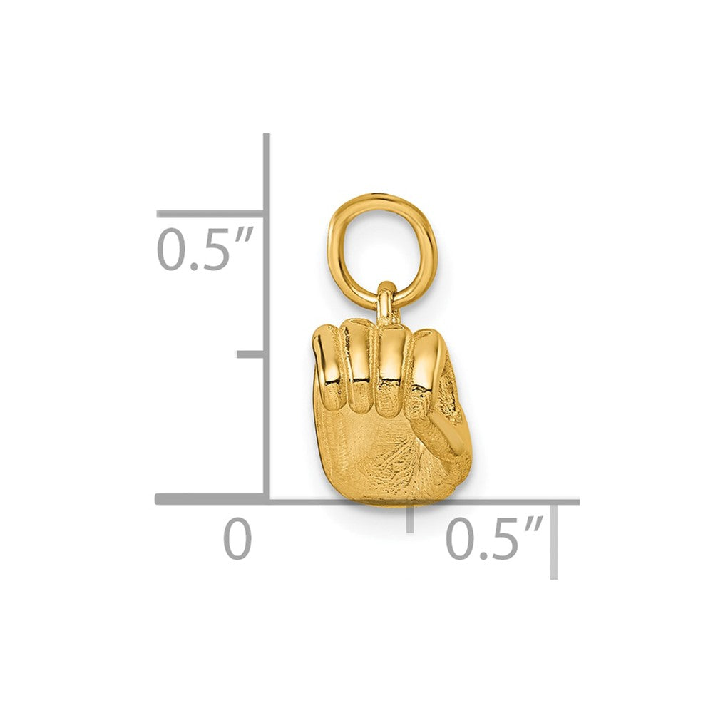 14K Yellow Gold American Sign Language Alphabet Fingerspelling Sign O Pendant