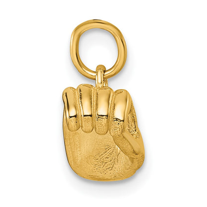 14K Yellow Gold American Sign Language Alphabet Fingerspelling Sign O Pendant