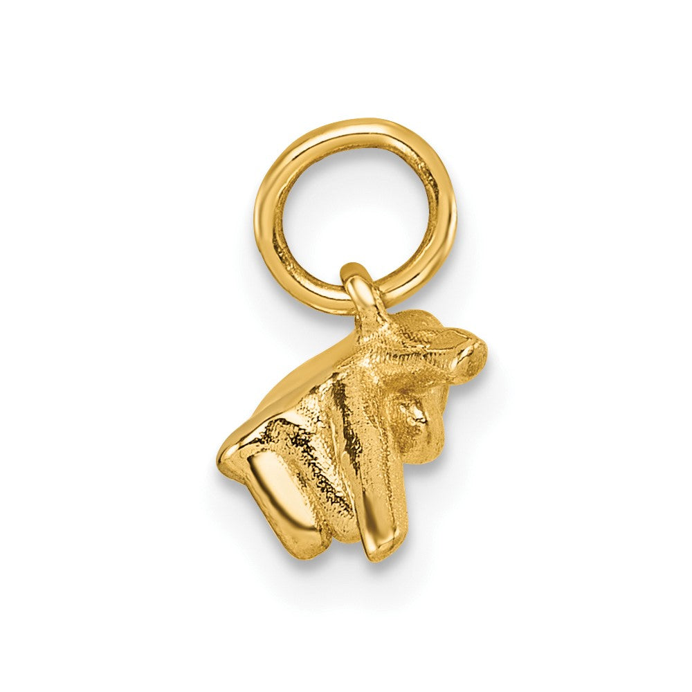 14K Yellow Gold American Sign Language Alphabet Fingerspelling Sign P Pendant