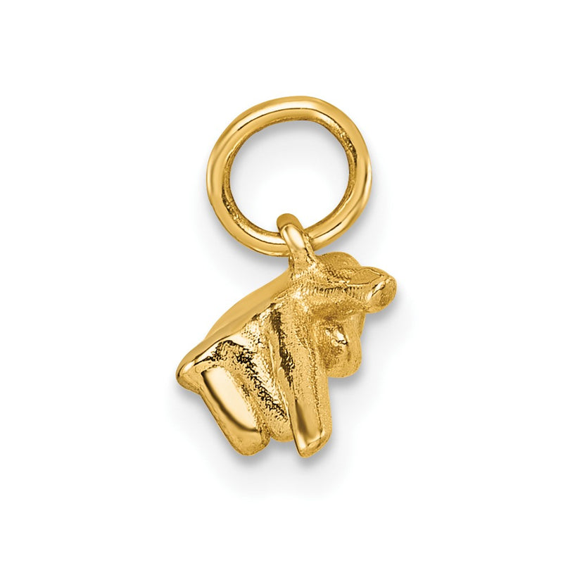 14K Yellow Gold American Sign Language Alphabet Fingerspelling Sign P Pendant