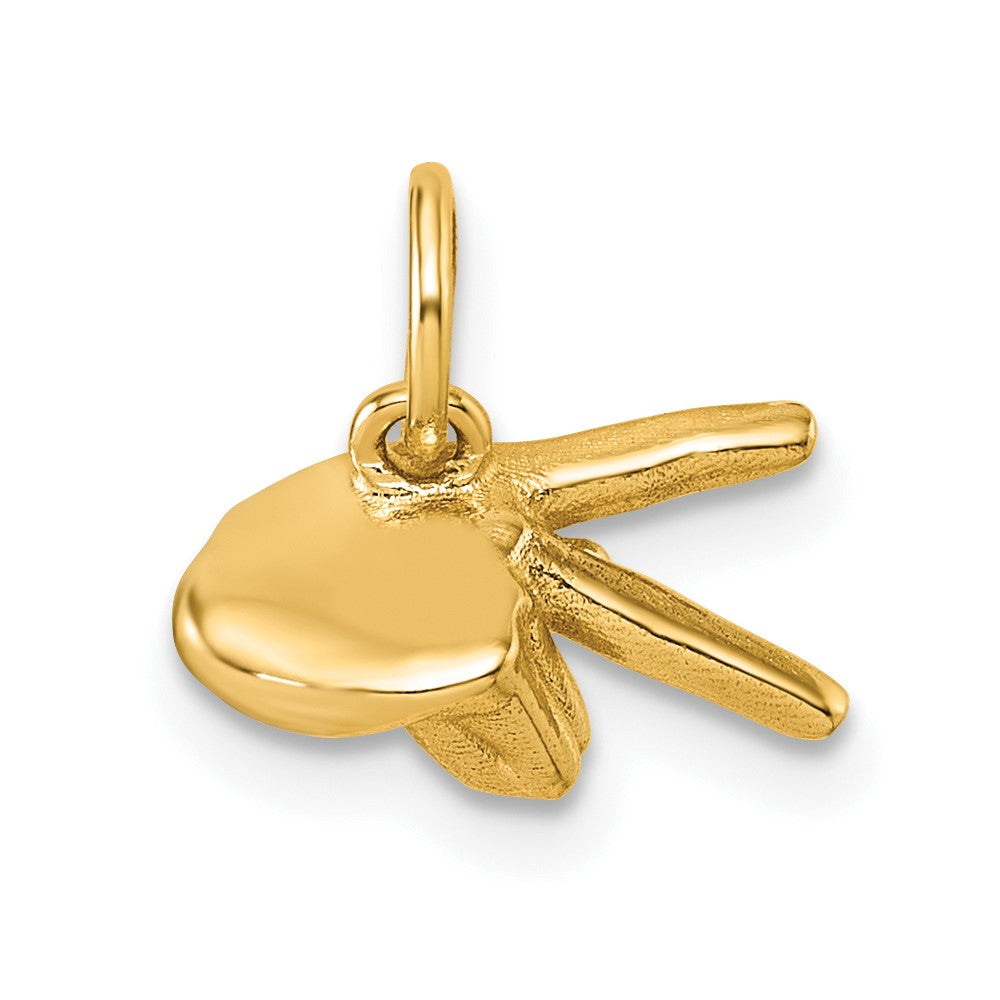 14K Yellow Gold American Sign Language Alphabet Fingerspelling Sign P Pendant