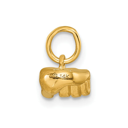 14K Yellow Gold American Sign Language Alphabet Fingerspelling Sign Q Pendant