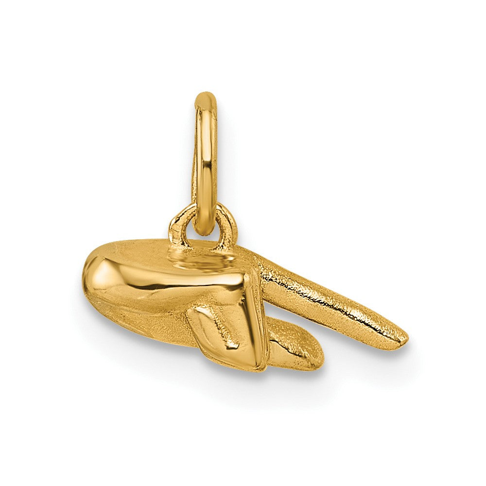 14K Yellow Gold American Sign Language Alphabet Fingerspelling Sign Q Pendant