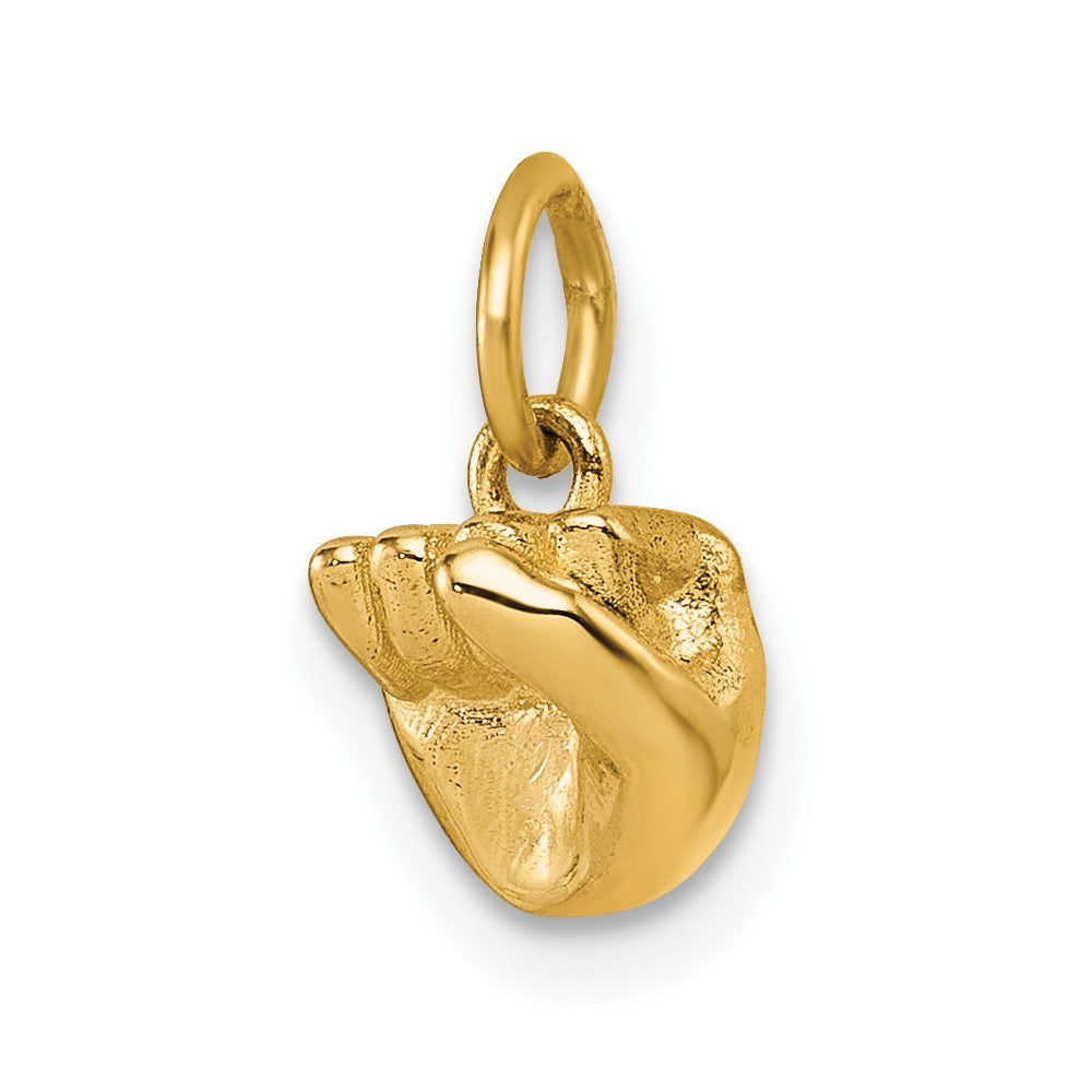 14K Yellow Gold American Sign Language Alphabet Fingerspelling Sign S Pendant