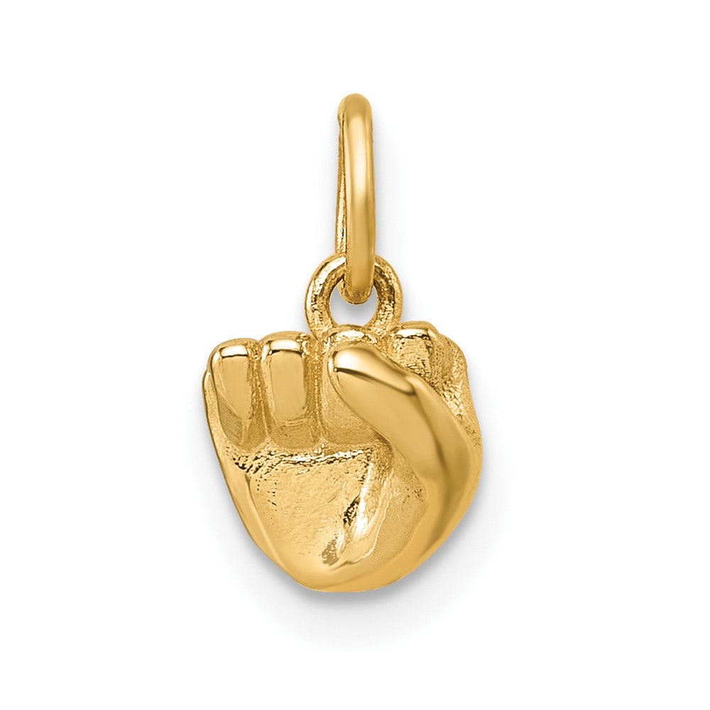 14K Yellow Gold American Sign Language Alphabet Fingerspelling Sign S Pendant