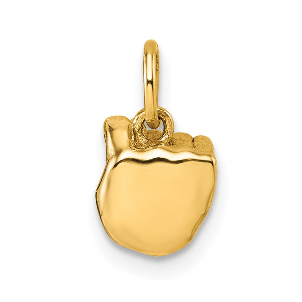 14K Yellow Gold American Sign Language Alphabet Fingerspelling Sign T Pendant