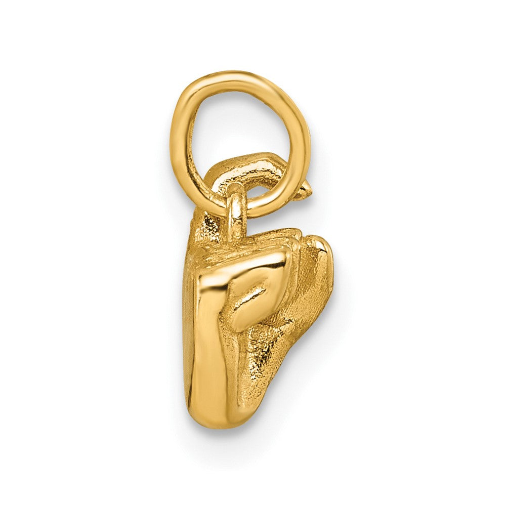 14K Yellow Gold American Sign Language Alphabet Fingerspelling Sign X Pendant