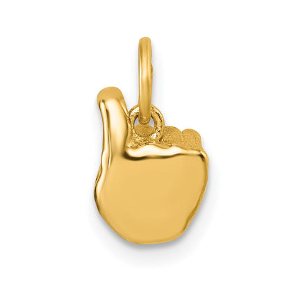 14K Yellow Gold American Sign Language Alphabet Fingerspelling Sign X Pendant