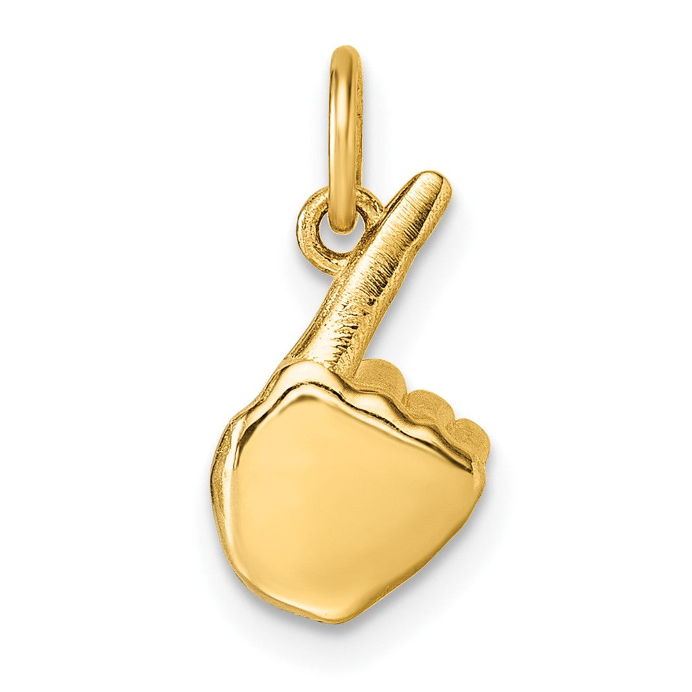 14K Yellow Gold American Sign Language Alphabet Fingerspelling Sign Z Pendant