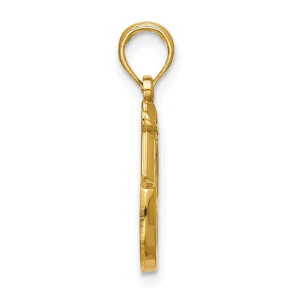 14K Yellow Gold Polished Stirrups Pendant