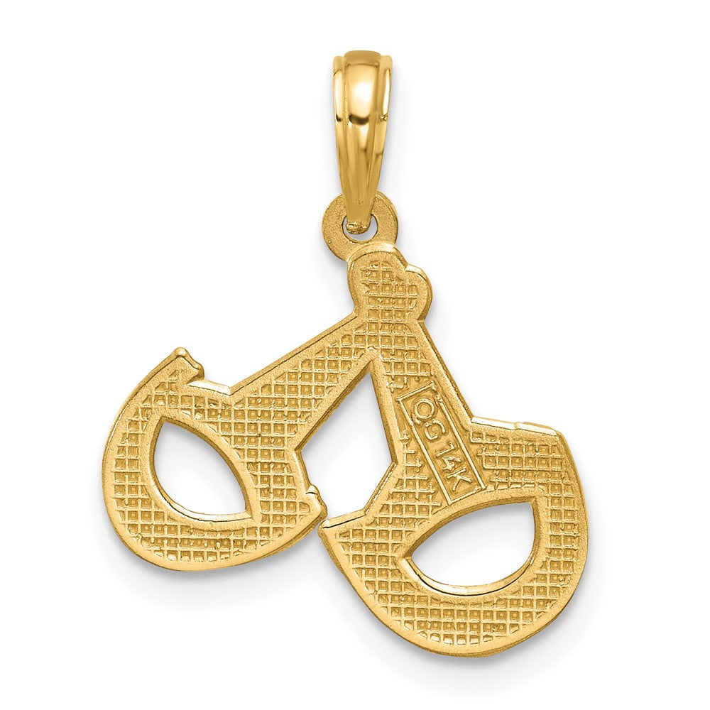 14K Yellow Gold Polished Stirrups Pendant