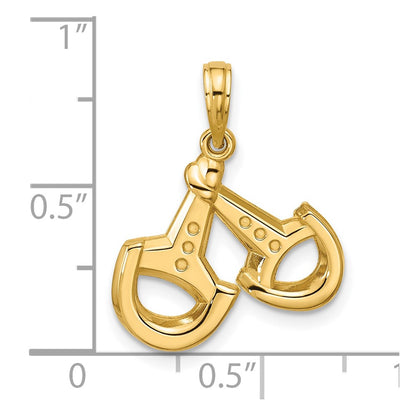 14K Yellow Gold Polished Stirrups Pendant