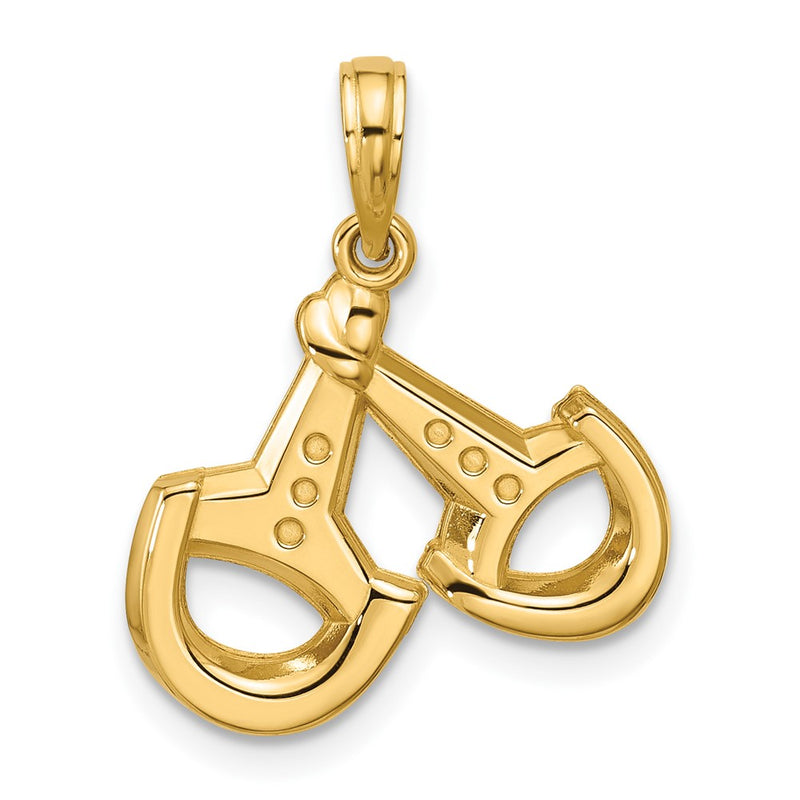 14K Yellow Gold Polished Stirrups Pendant