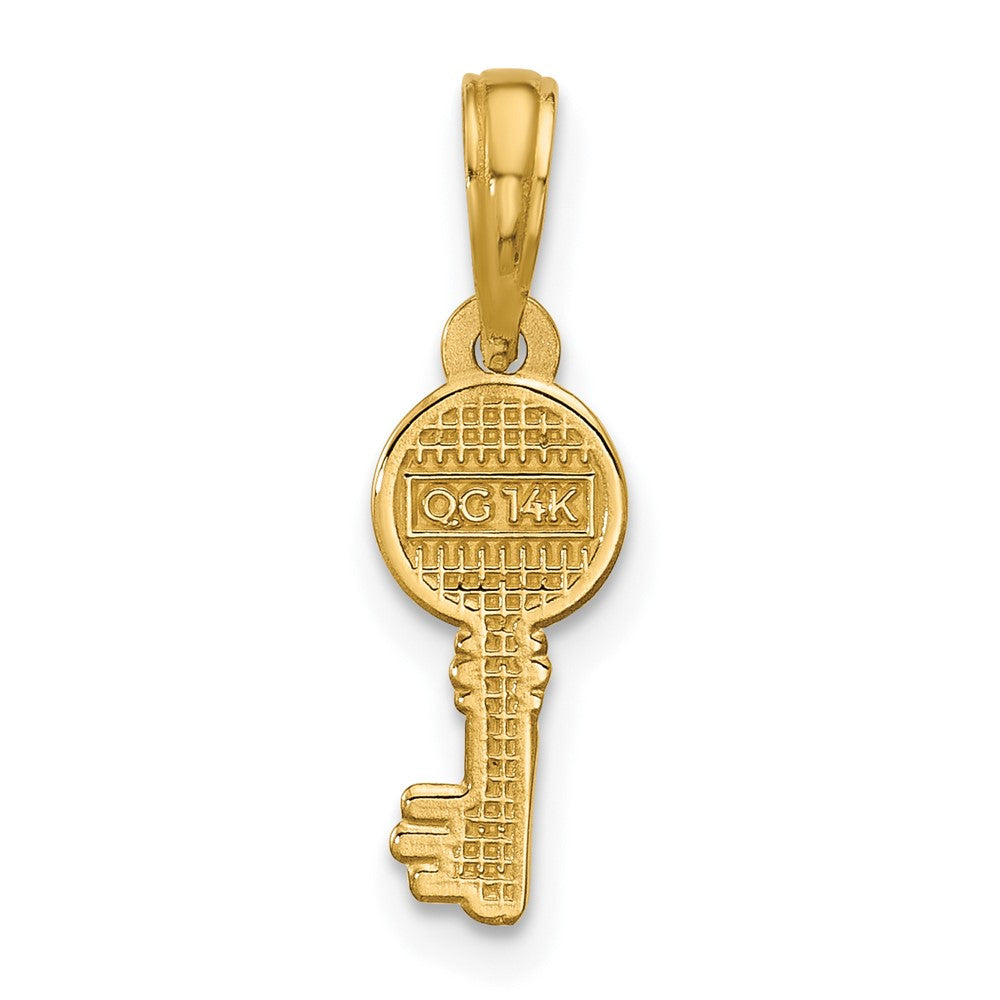 14K Yellow Gold Polished Heart Key Pendant
