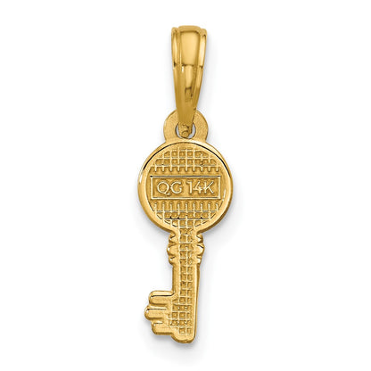 14K Yellow Gold Polished Heart Key Pendant