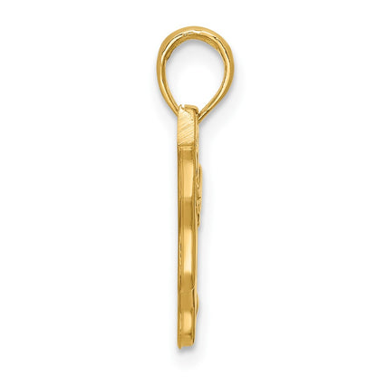 14K Yellow Gold Polished Flying Pig Pendant