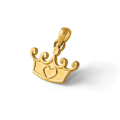 14K Yellow Gold Polished Crown Pendant