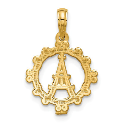 14K Yellow Gold Polished Eiffel Tower Pendant