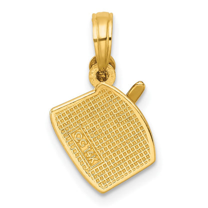 14K Yellow Gold Polished Drumsticks and Drum Pendant