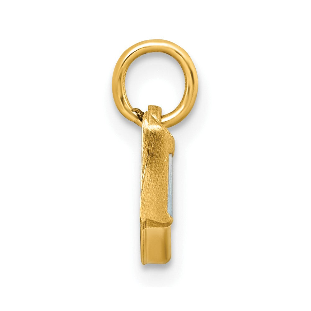 14K Yellow Gold Polished Enameled Milk and Cookies Pendant