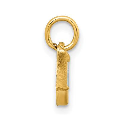 14K Yellow Gold Polished Enameled Milk and Cookies Pendant