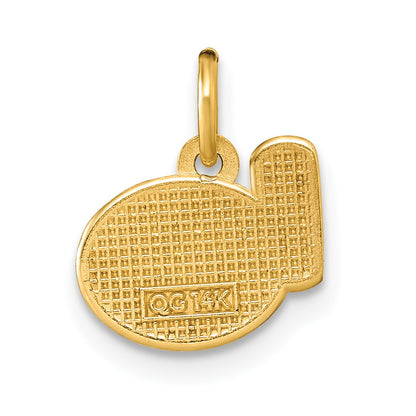 14K Yellow Gold Polished Enameled Milk and Cookies Pendant