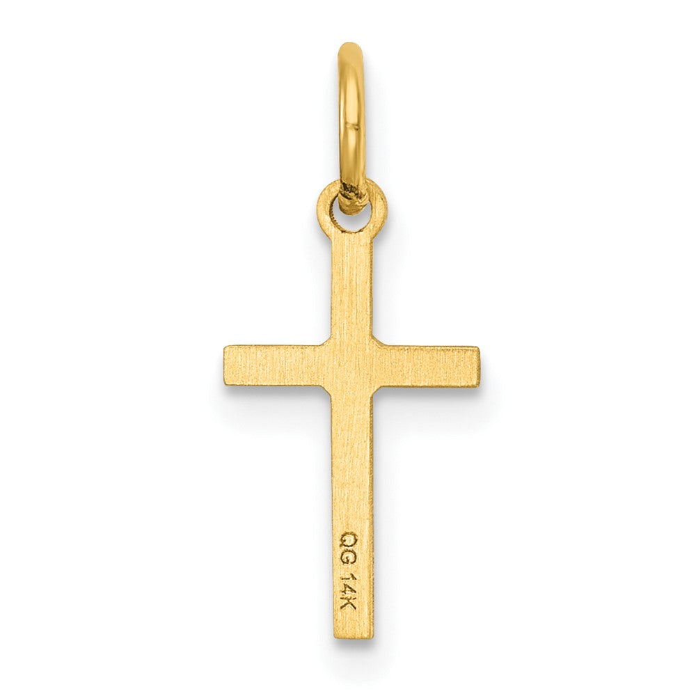 14K Yellow Gold Polished Cross Charm