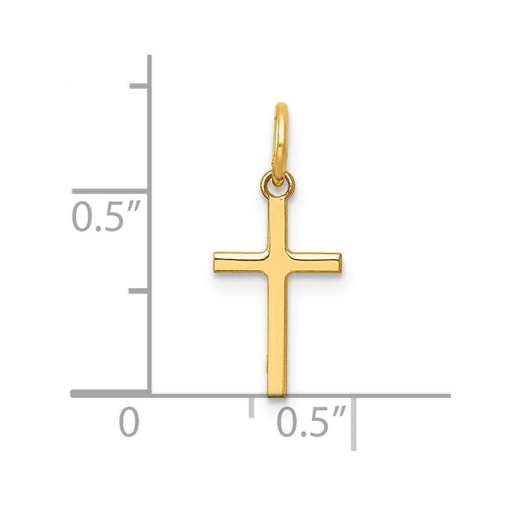 14K Yellow Gold Polished Cross Charm