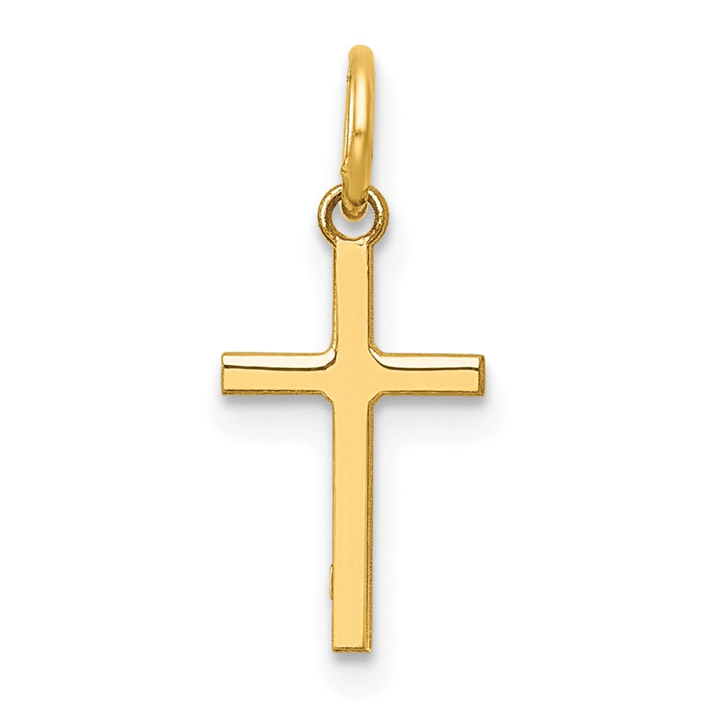14K Yellow Gold Polished Cross Charm
