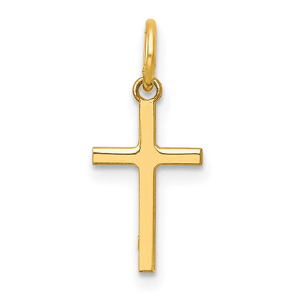 14K Yellow Gold Polished Cross Charm