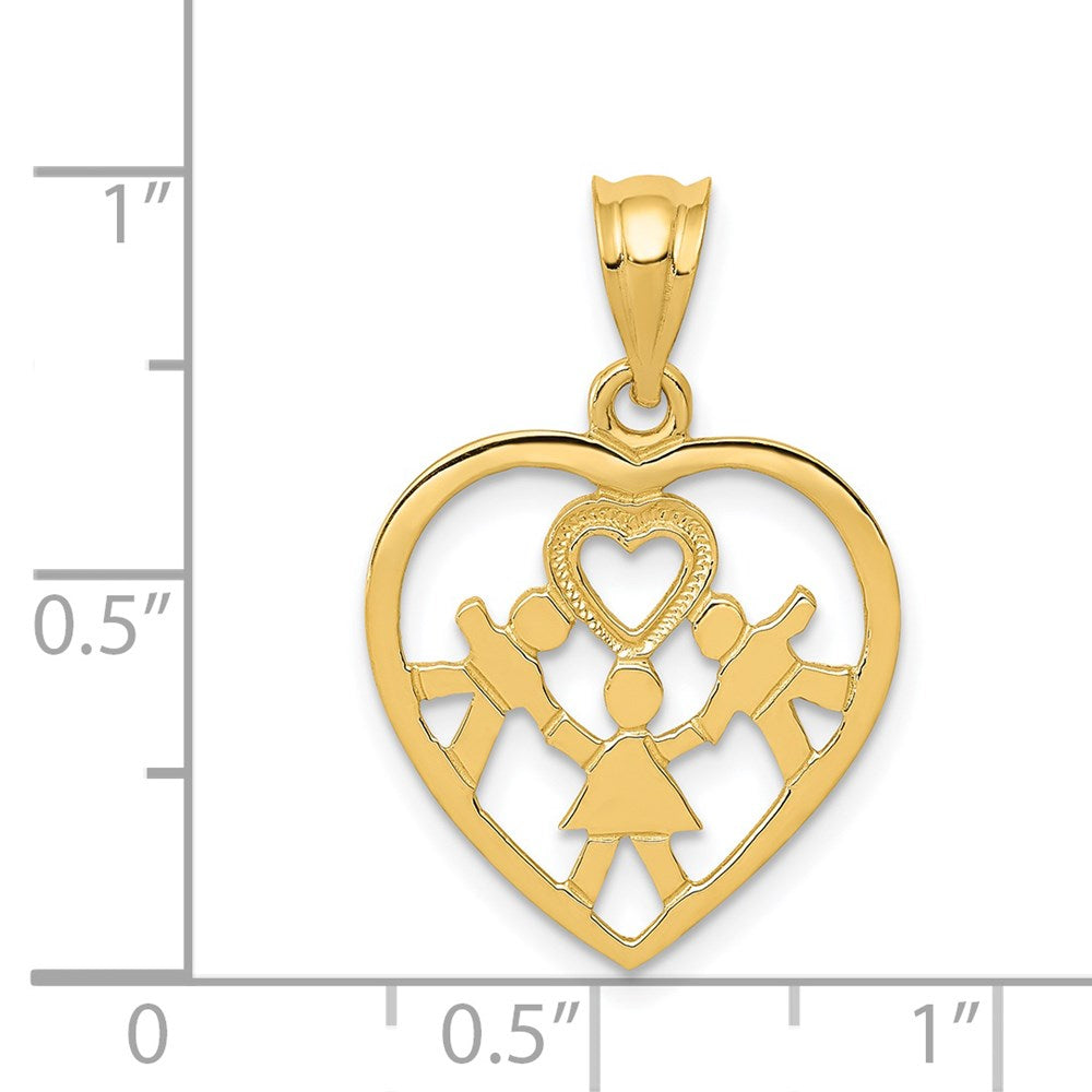 14K Yellow Gold Heart Charm