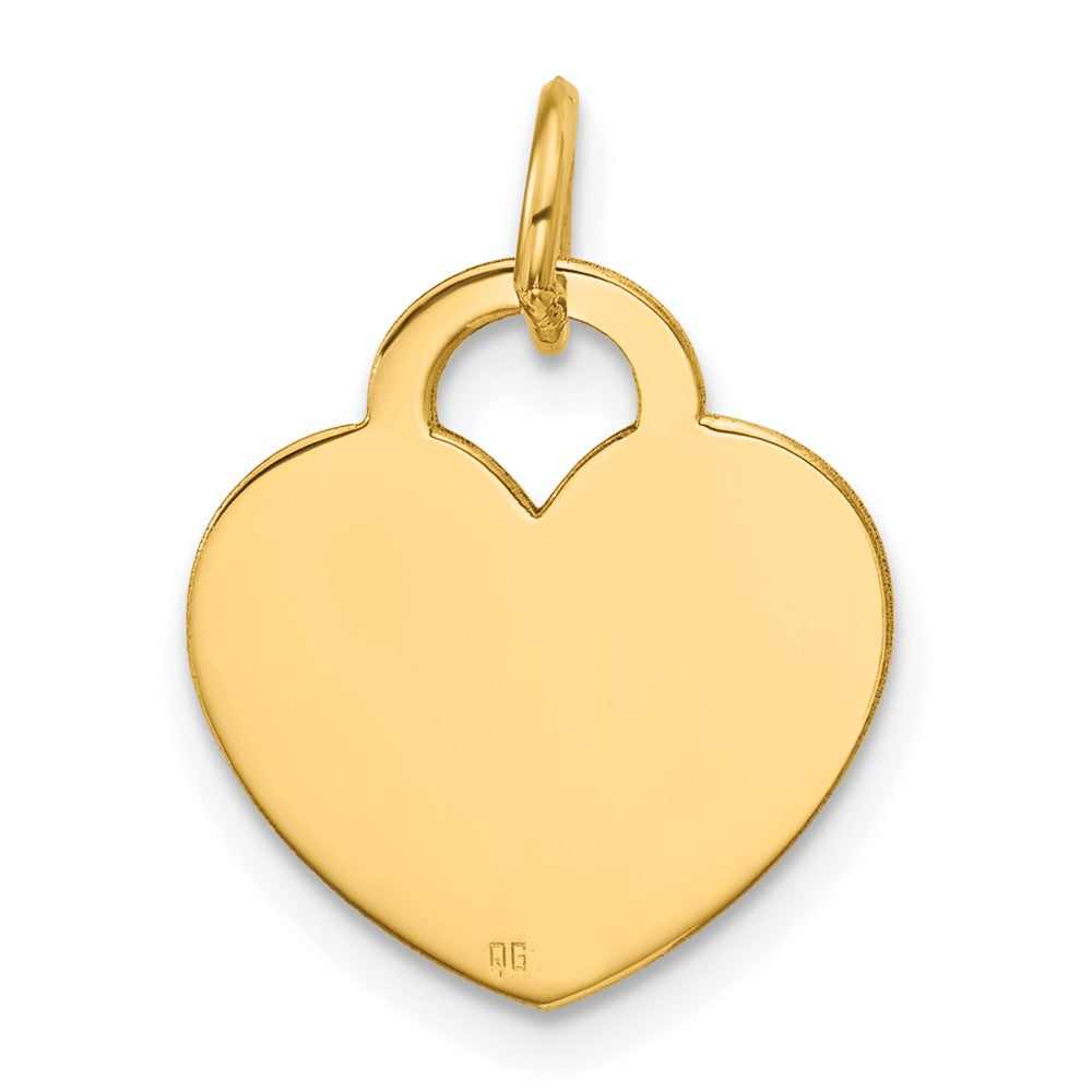 14k Yellow Gold Polished Heart Shaped Disc Pendant