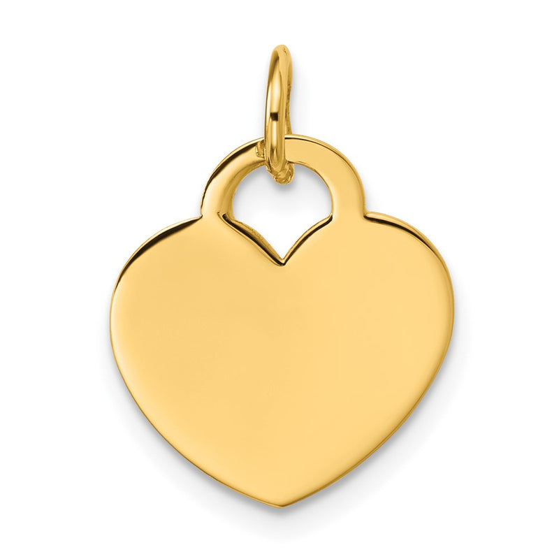 14k Yellow Gold Polished Heart Shaped Disc Pendant