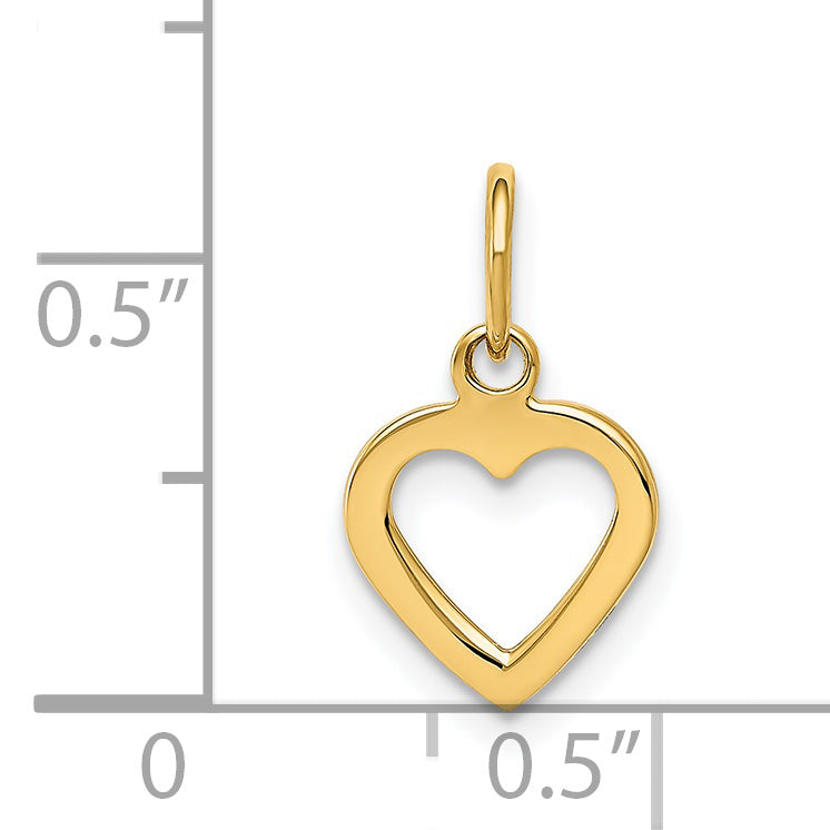 14K Yellow Gold Polished Cut-Out Heart Pendant