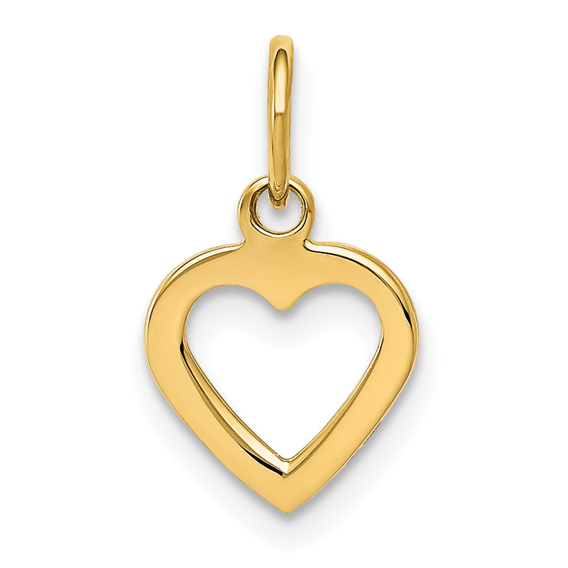14K Yellow Gold Polished Cut-Out Heart Pendant