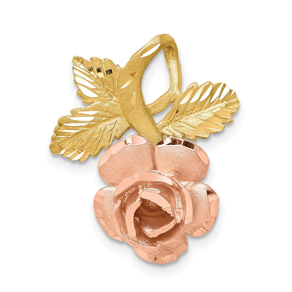14K Two-Tone Rose Chain Slide