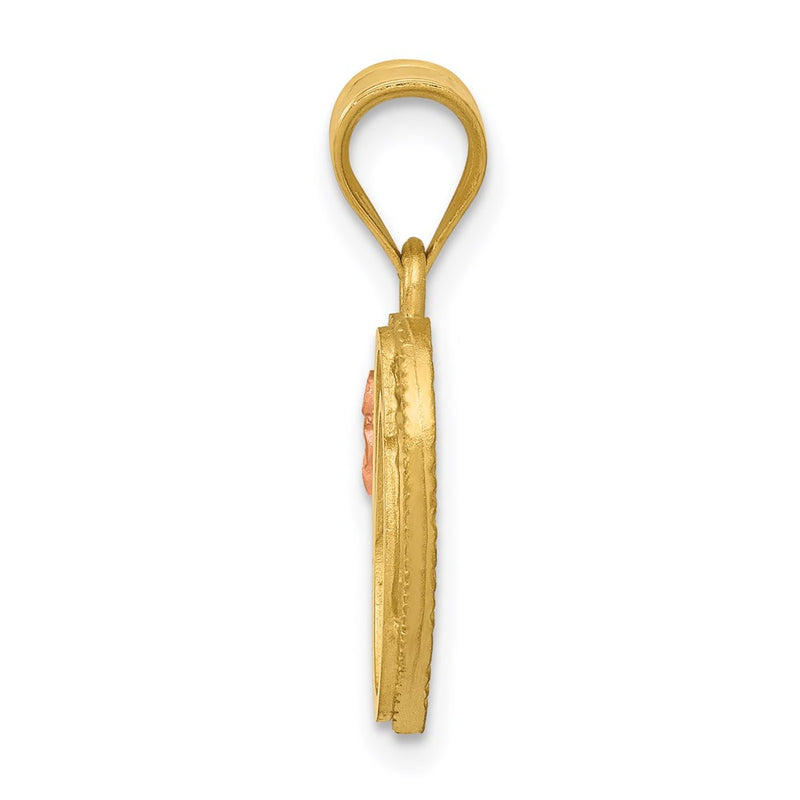 14K Two-Tone Heart Letter O Initial Pendant