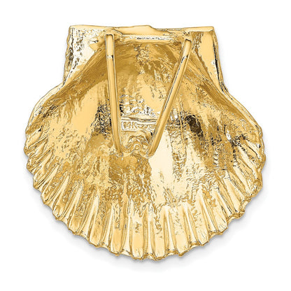 14k Yellow Gold Fits Up To 8mm and 10mm Medium Scallop Shell Slide