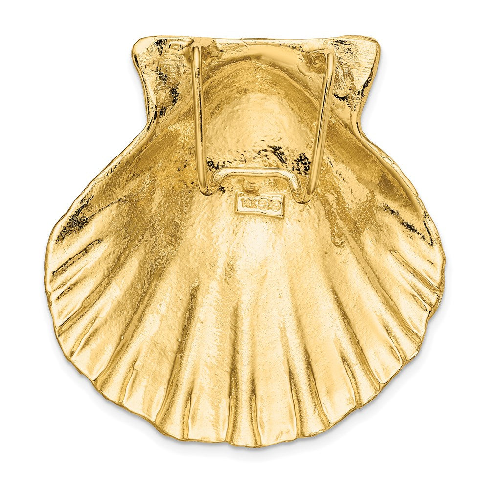 14k Yellow Gold Fits Up To 8mm and 10mm Large Scallop Shell Slide
